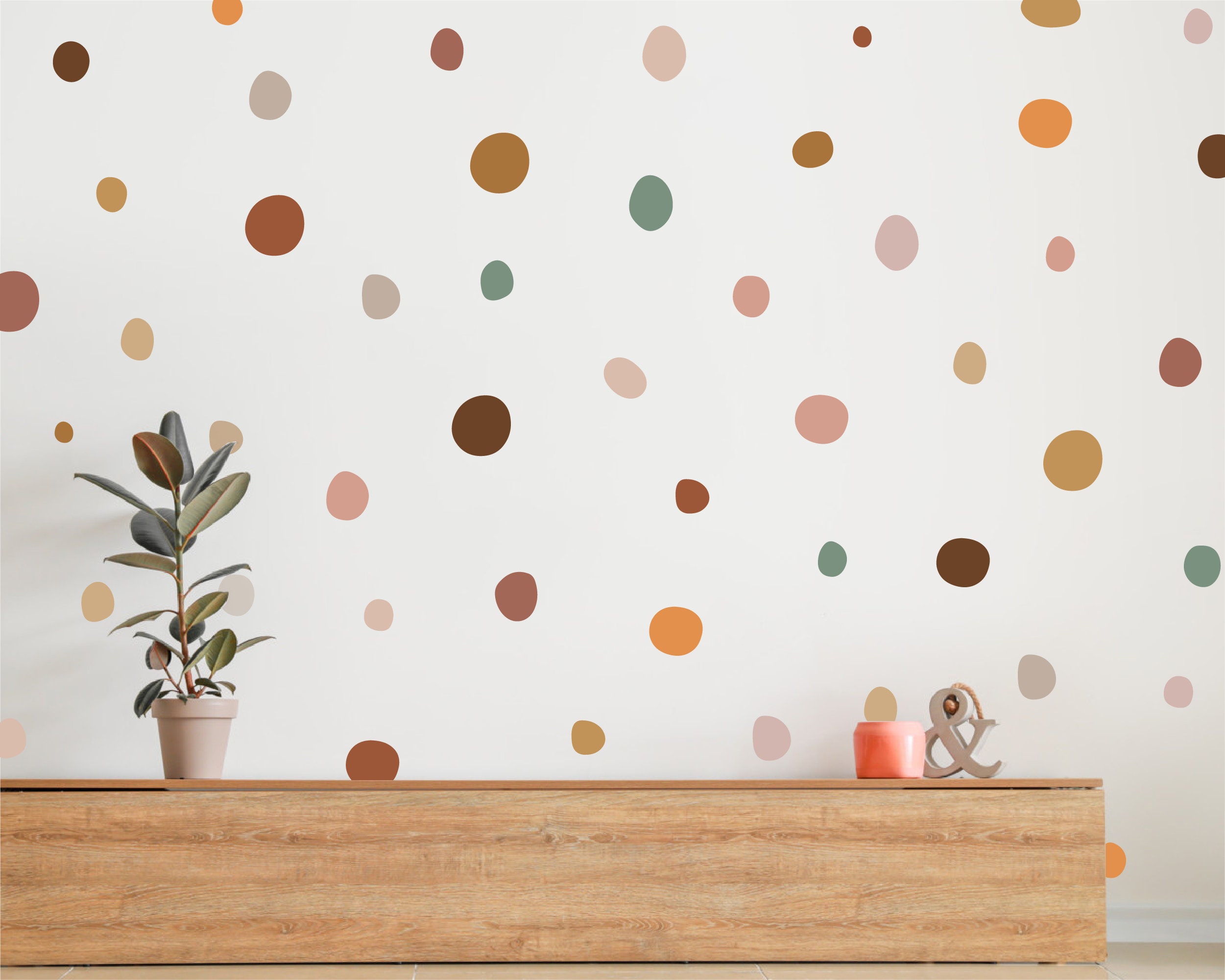 Boho Nursery Wall Decals: 150 Earth Tone Polka Dot Stickers - Etsy