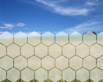 Sichtschutzfolie in Wabenform, sechseckige Glasätzung, Milchglasfolie für Bürotüren
