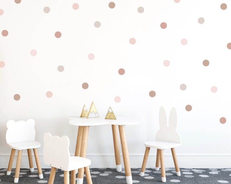 Boho Polka Dot Wall Decals: Neutral Earth Tones Nursery Decor - Etsy