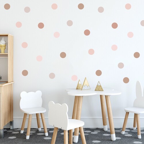 Boho Polka Dot Wall Decals Neutral Polka Dot Wall Stickers Etsy