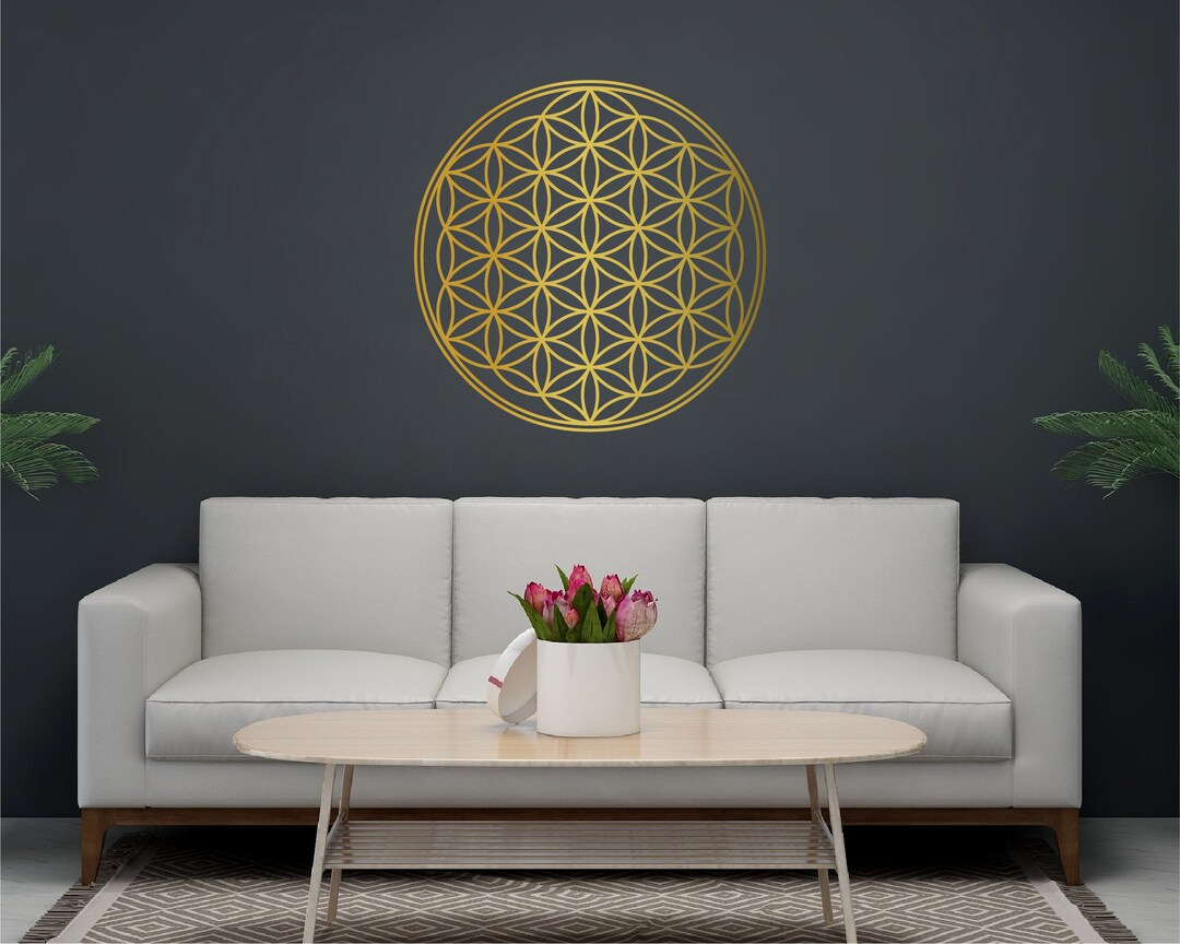 Flower of Life Vinyl Wall Decal, Boho Wall Decor, Mandala Vinyl Sticker, Flower of Life Wall