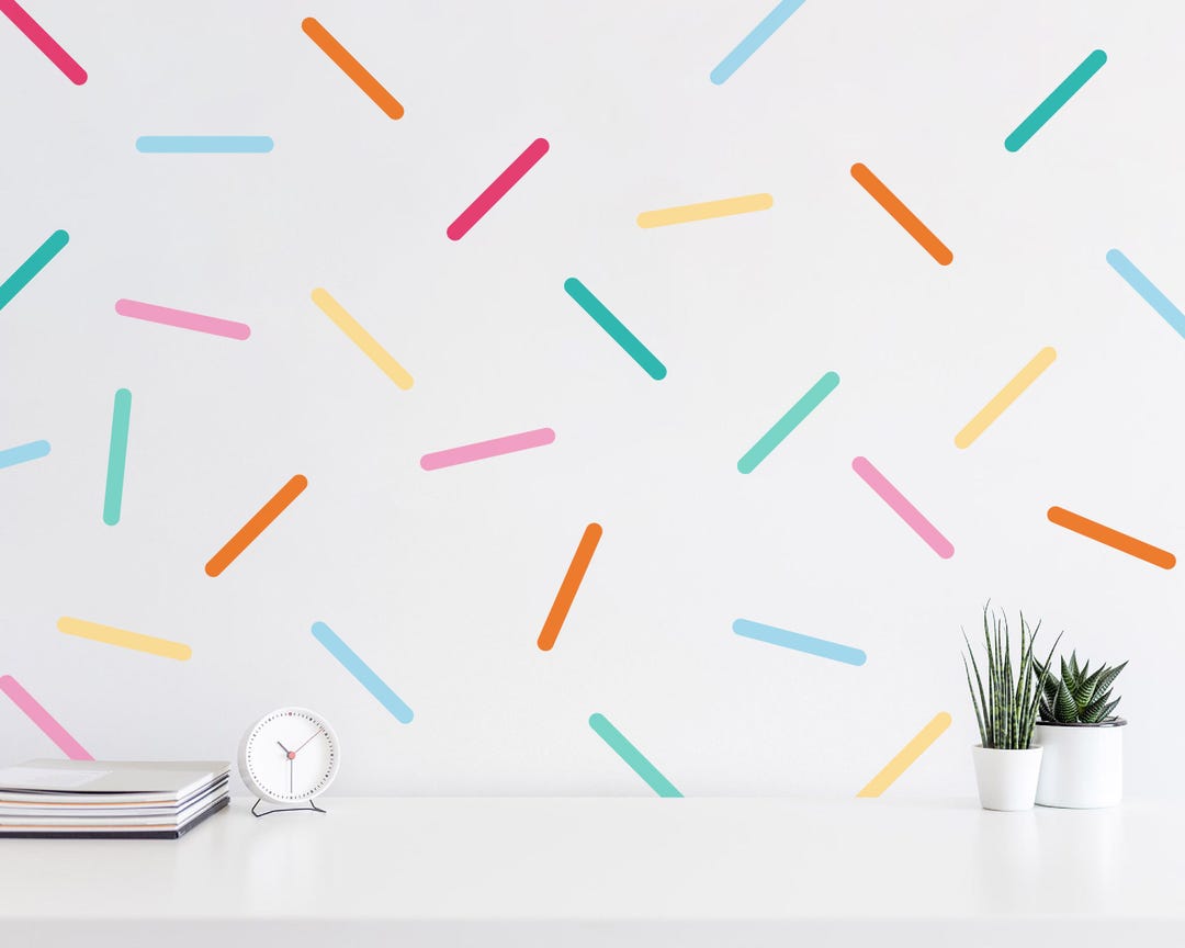 Pastel Rainbow Sprinkle Wall Decals, Confetti Stickers, Kids Decor - Etsy