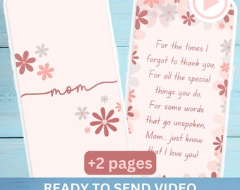 Heartfelt Appreciation Poem for Mom - Mother's Day Love Message - Digital Greeting Card - Last Minute Gift for Mom - Instant Download