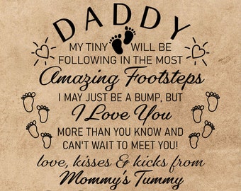 Baby Announcement SVG - Message from the Bump - Perfect for Engraved Watch for Daddy-To-Be