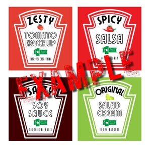 Custom Condiment Labels - SVG PNG Condiment Label Made for You - Etsy