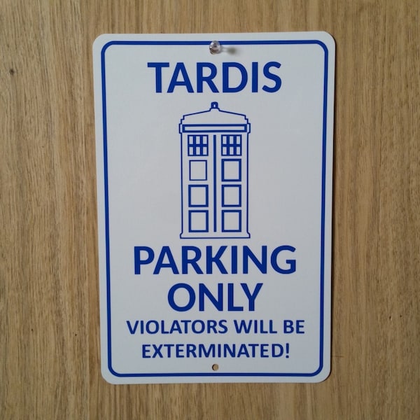 TARDIS Parking Metal Sign