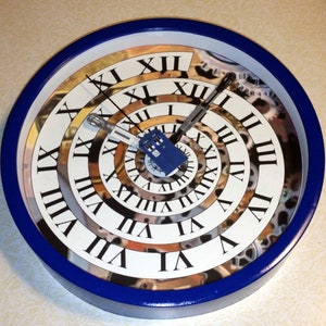 Doctor Who Wall Clock with Time Vortex in TARDIS Blue