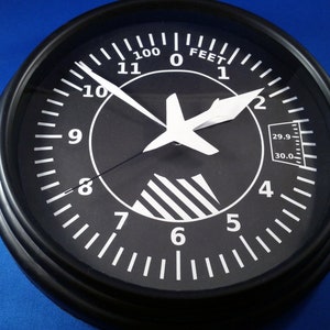Aircraft Altimeter Wall Clock With Action!