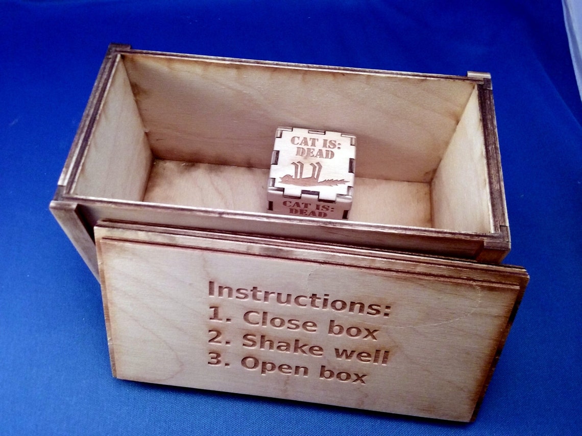 Schrodinger's Cat Box Decision Maker Quantum Physics Etsy