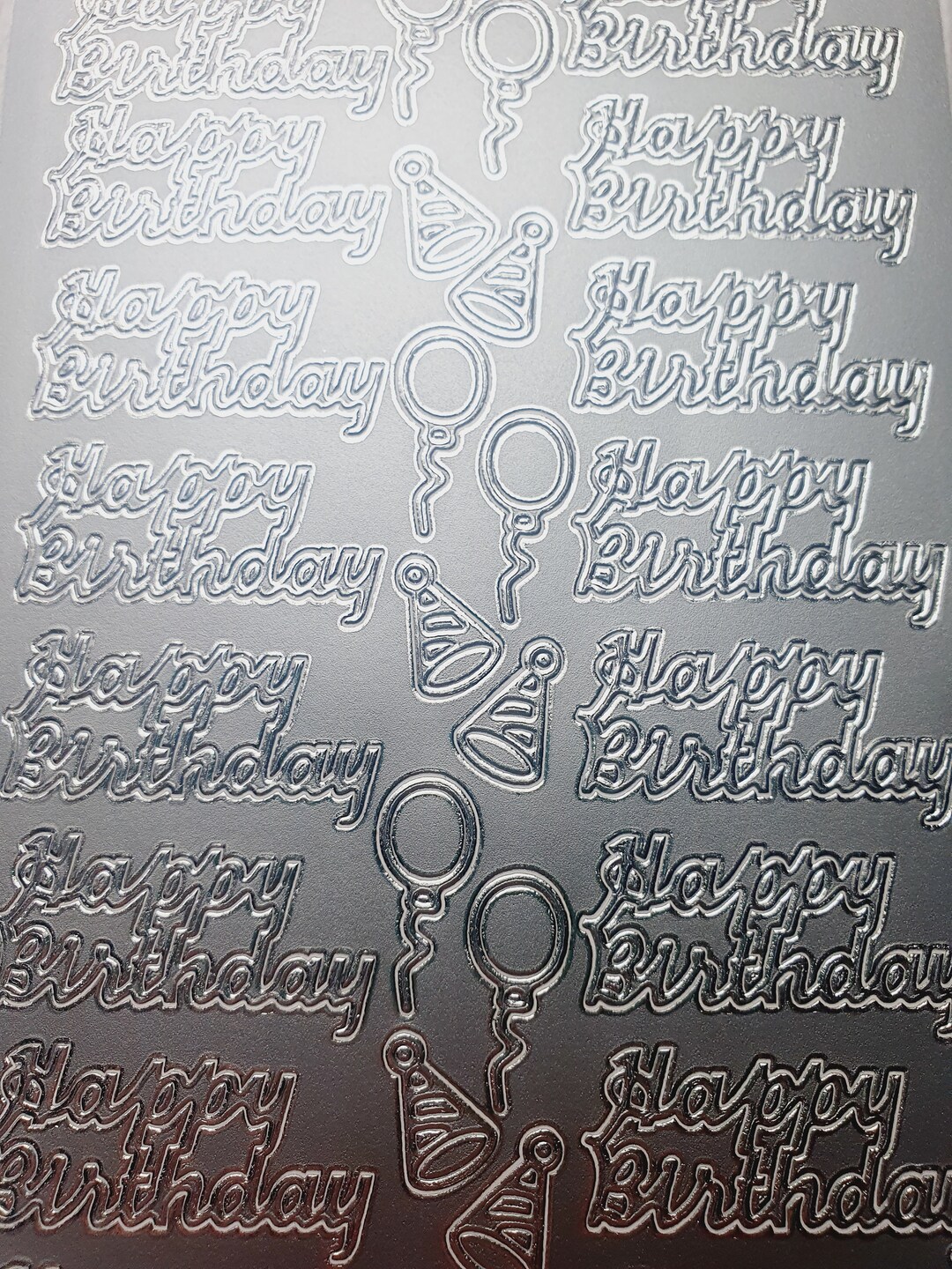 Happy Birthday Peel off Sticker Embellishments in Gold or Etsy