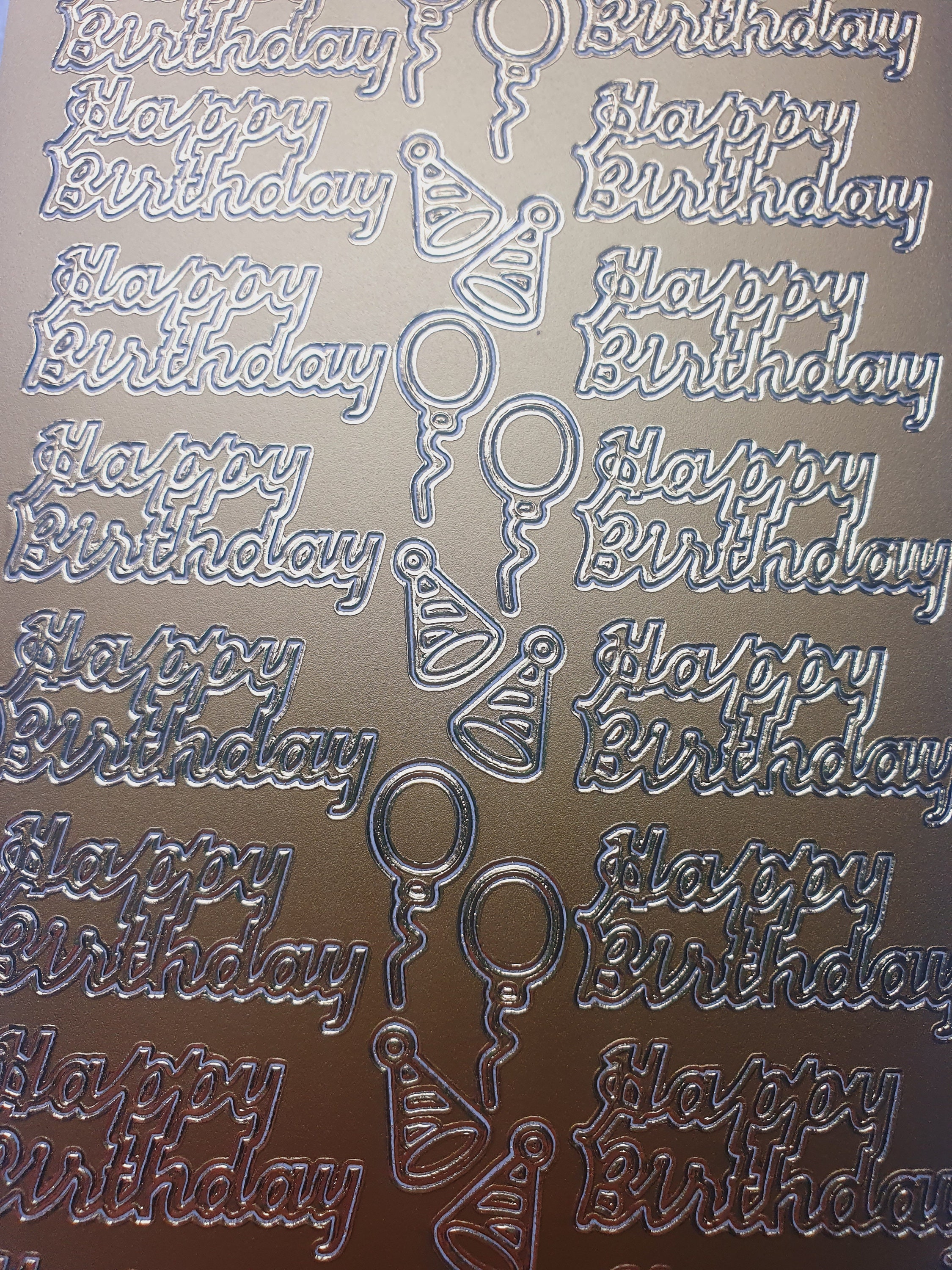 Happy Birthday Peel off Sticker Embellishments in Gold or Etsy UK