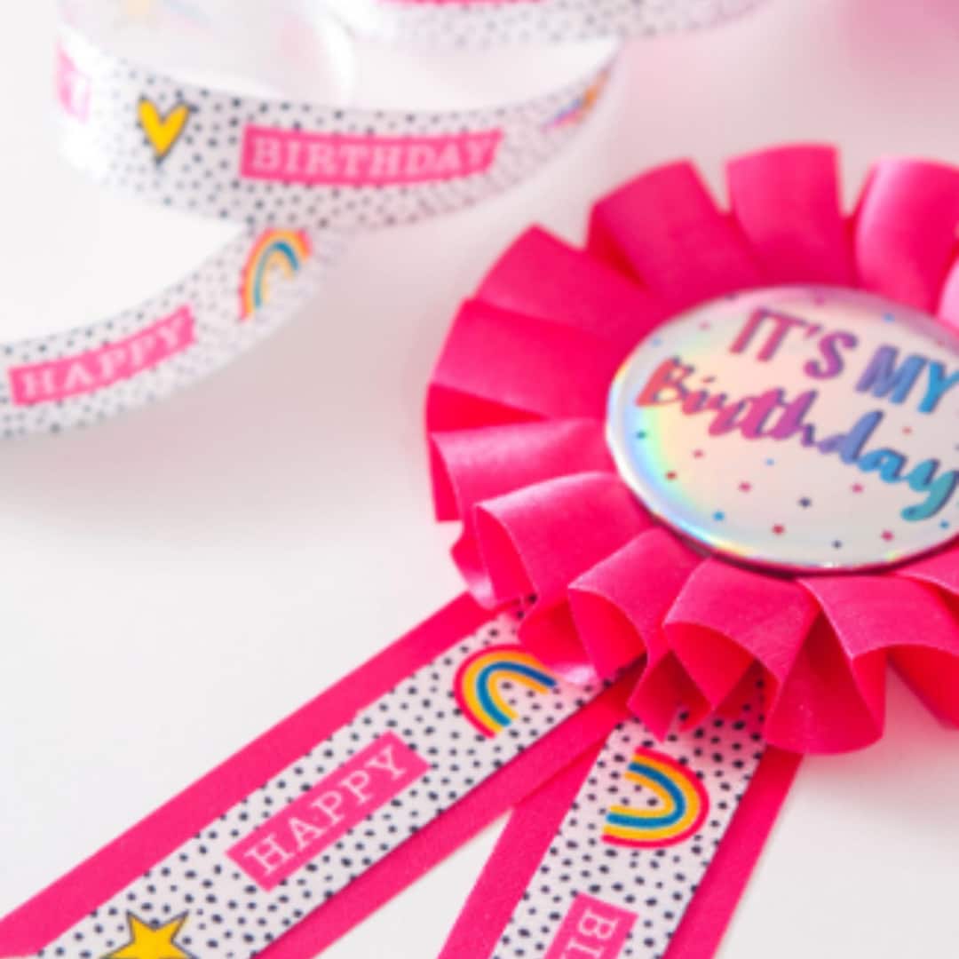 Birthday Wishes Ribbon, Birthday Cake, Celebration, Craft Ribbon. 15mm ...