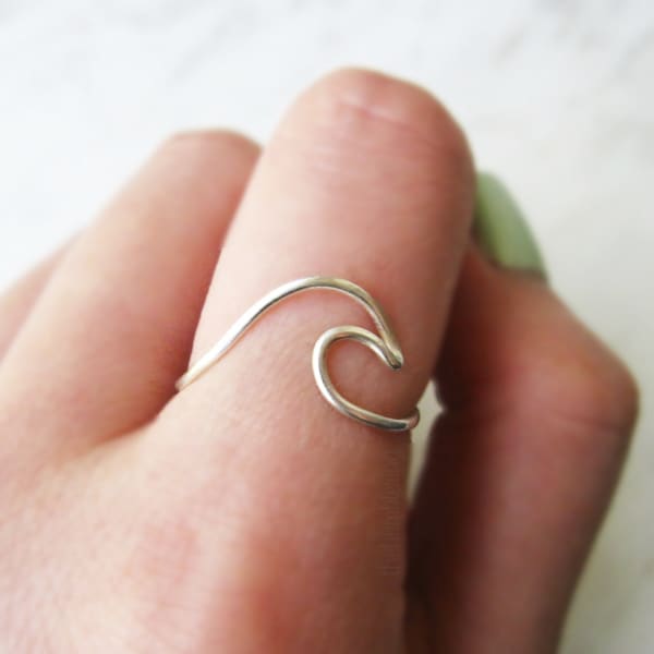 Sterling silver wave ring//wave ring, sterling silver ring, 925, ring wave, ocean ring, surf ring, beach, nautical ring, graduation gift