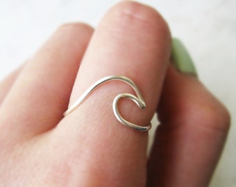Sterling silver wave ring//wave ring, sterling silver ring, 925, ring wave, ocean ring, surf ring, beach, nautical ring, graduation gift