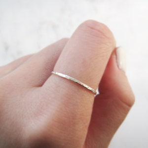 Thin sterling silver ring //silver stacking ring, hammered ring, thin silver ring, hammered sterling silver ring, stackable ring, minimalist