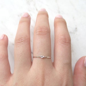 Tiny closed knot ring, sterling silver knot ring, love knot ring, silver knot ring, dainty ring, promise ring, friendship ring, bridesmaid