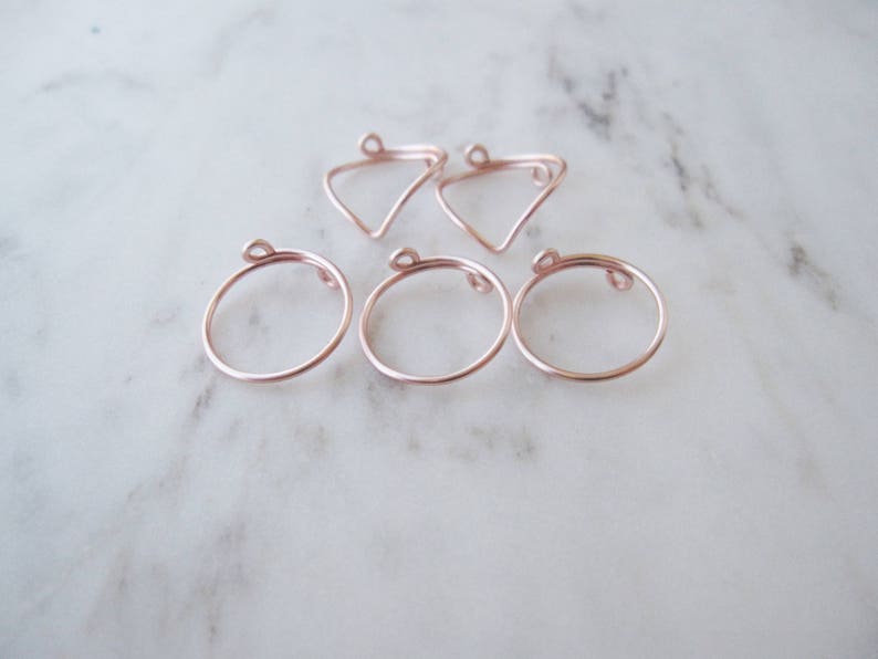 Rose Gold Knuckle Rings// Midi Ring, Stacking Ring, Band Style, Chevron, v shaped ring, Adjustable,Rose Gold Ring Wire Rings, Gift, Set of 5 image 4