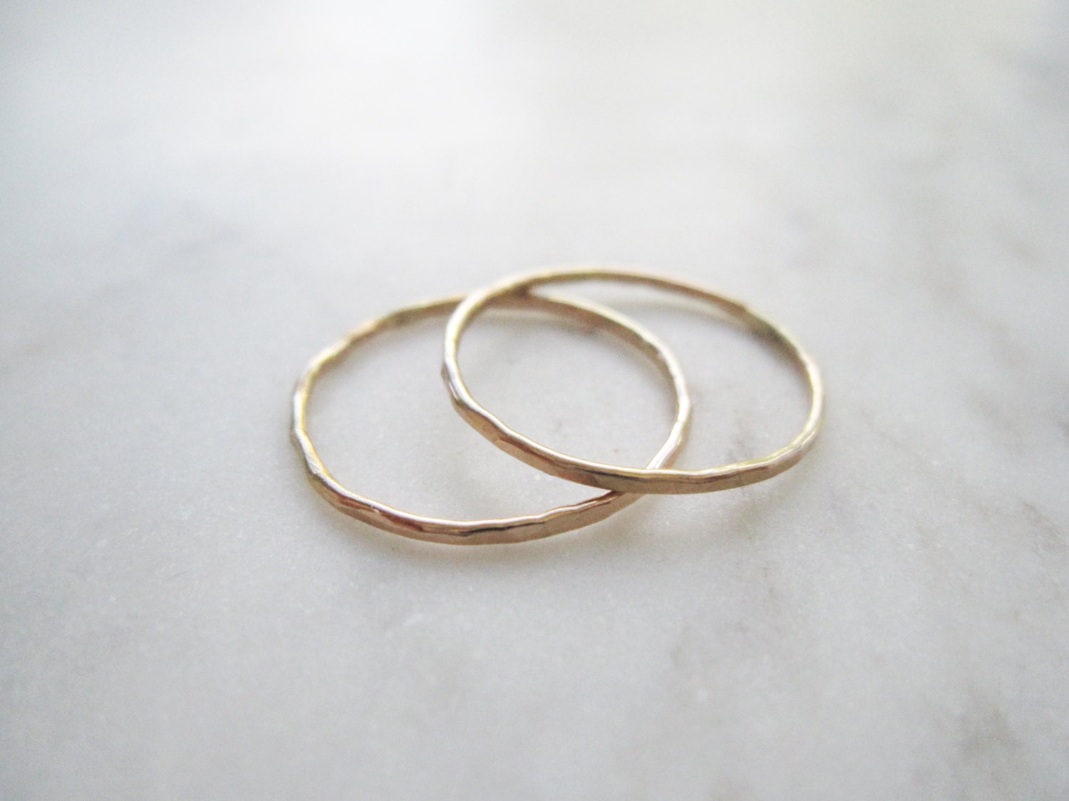 Thin Gold Ring Set of 2//14k Gold Fill Ring Gold Stacking Etsy