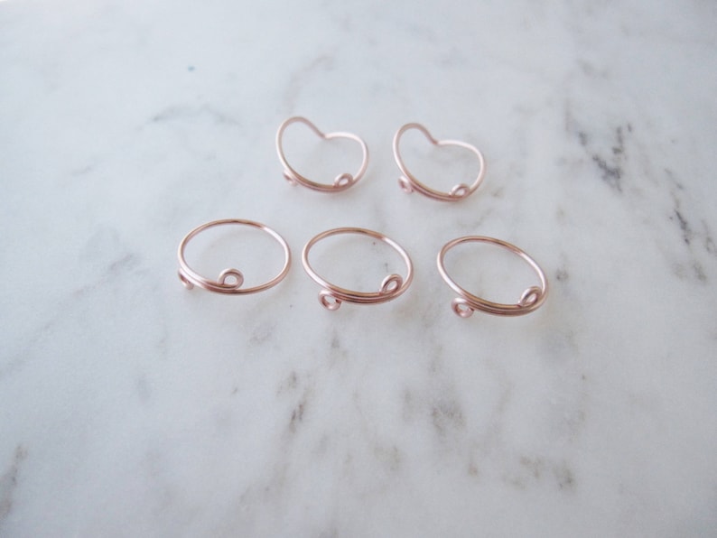 Rose Gold Knuckle Rings// Midi Ring, Stacking Ring, Band Style, Chevron, v shaped ring, Adjustable,Rose Gold Ring Wire Rings, Gift, Set of 5 image 5