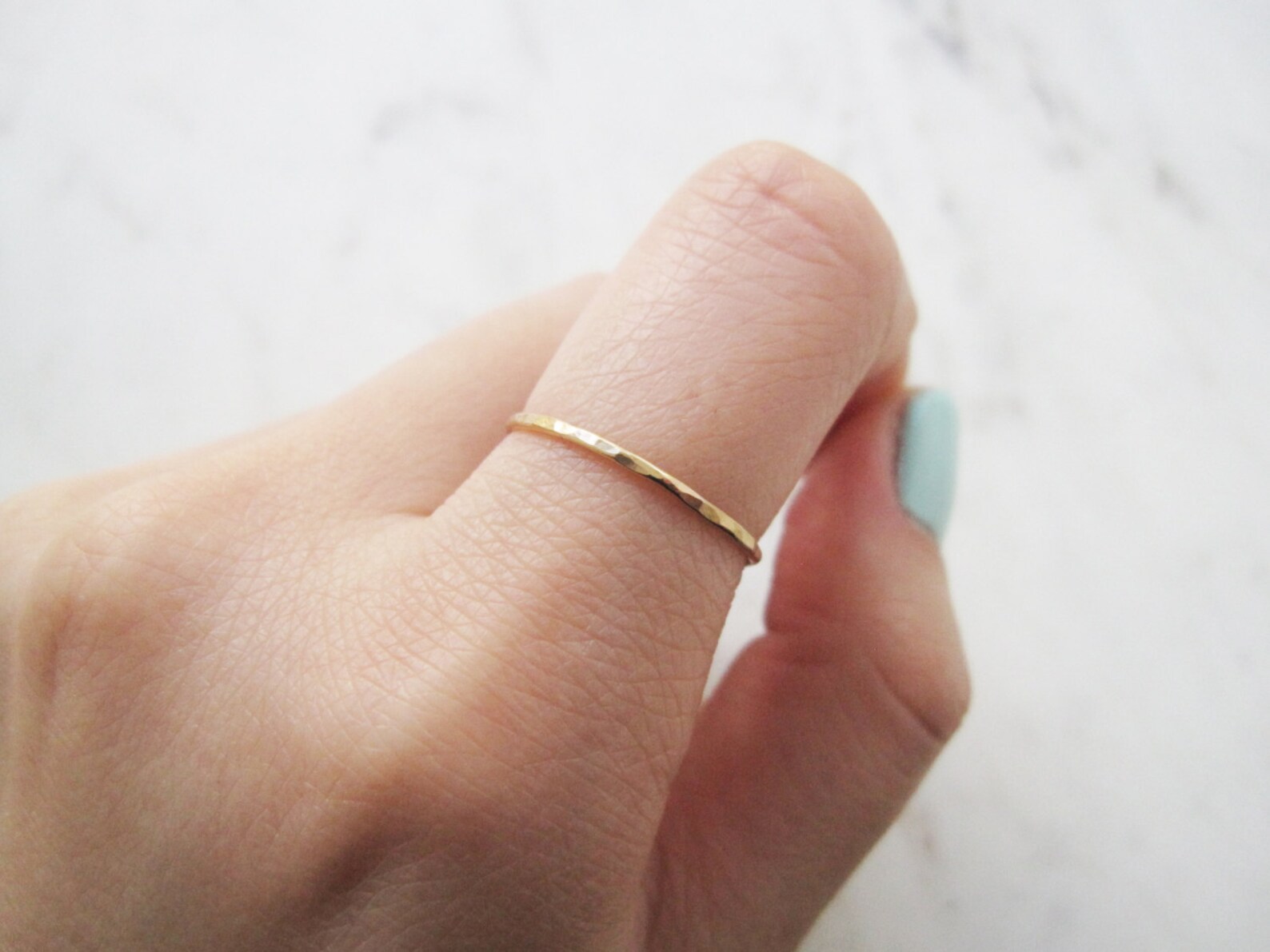 Thin Gold Ring 14k Gold Fill Ring Hammered Gold Ring Gold Etsy