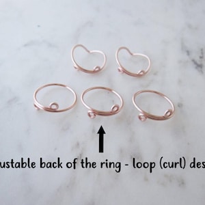 Rose Gold Knuckle Rings// Midi Ring, Stacking Ring, Band Style, Chevron, v shaped ring, Adjustable,Rose Gold Ring Wire Rings, Gift, Set of 5 image 6