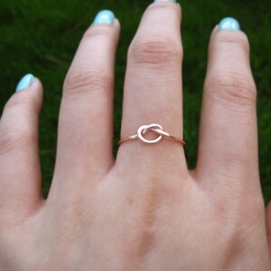 rose gold love knot ring, adjustable love knot ring, rose gold ring, rose gold knot ring, knot ring, love ring, midi love knot ring image 3