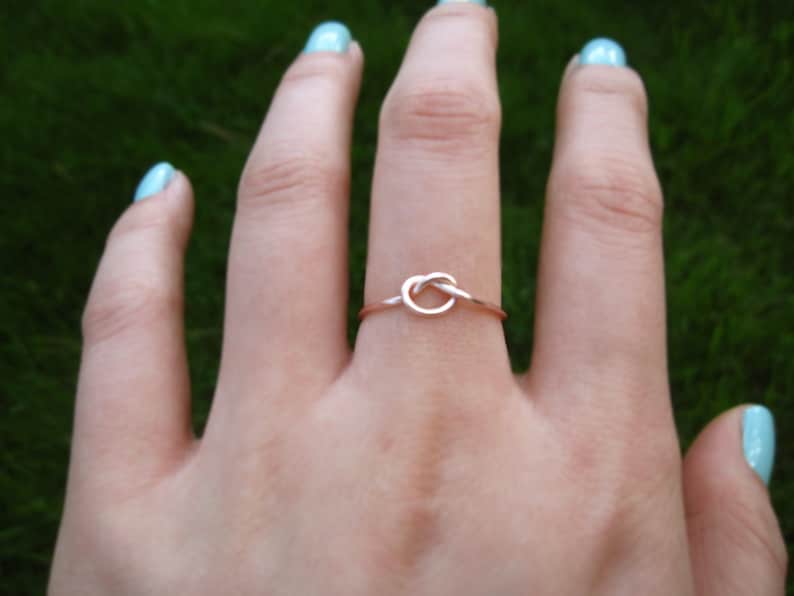 rose gold love knot ring, adjustable love knot ring, rose gold ring, rose gold knot ring, knot ring, love ring, midi love knot ring image 3