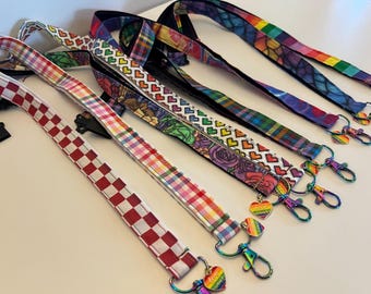 Rainbow Reign (Color) - Lanyards, Fabric Lanyards, Badge ID Holder, Name Tag Lanyard, Lanyard for Keys