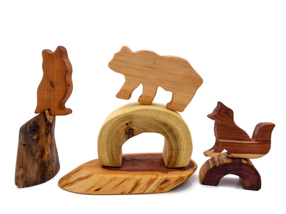 wooden animal blocks
