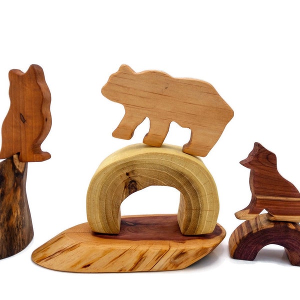 Wooden Animal Tree Blocks