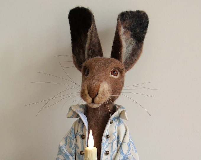 Needle Felted Hare Felt Sculpture Felt Animal Jack Rabbit Sculpture ...