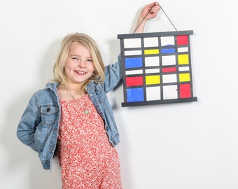 Kids art frame hanger with magnets - Kids drawing magnetic wall hanger best frame for nursery decor