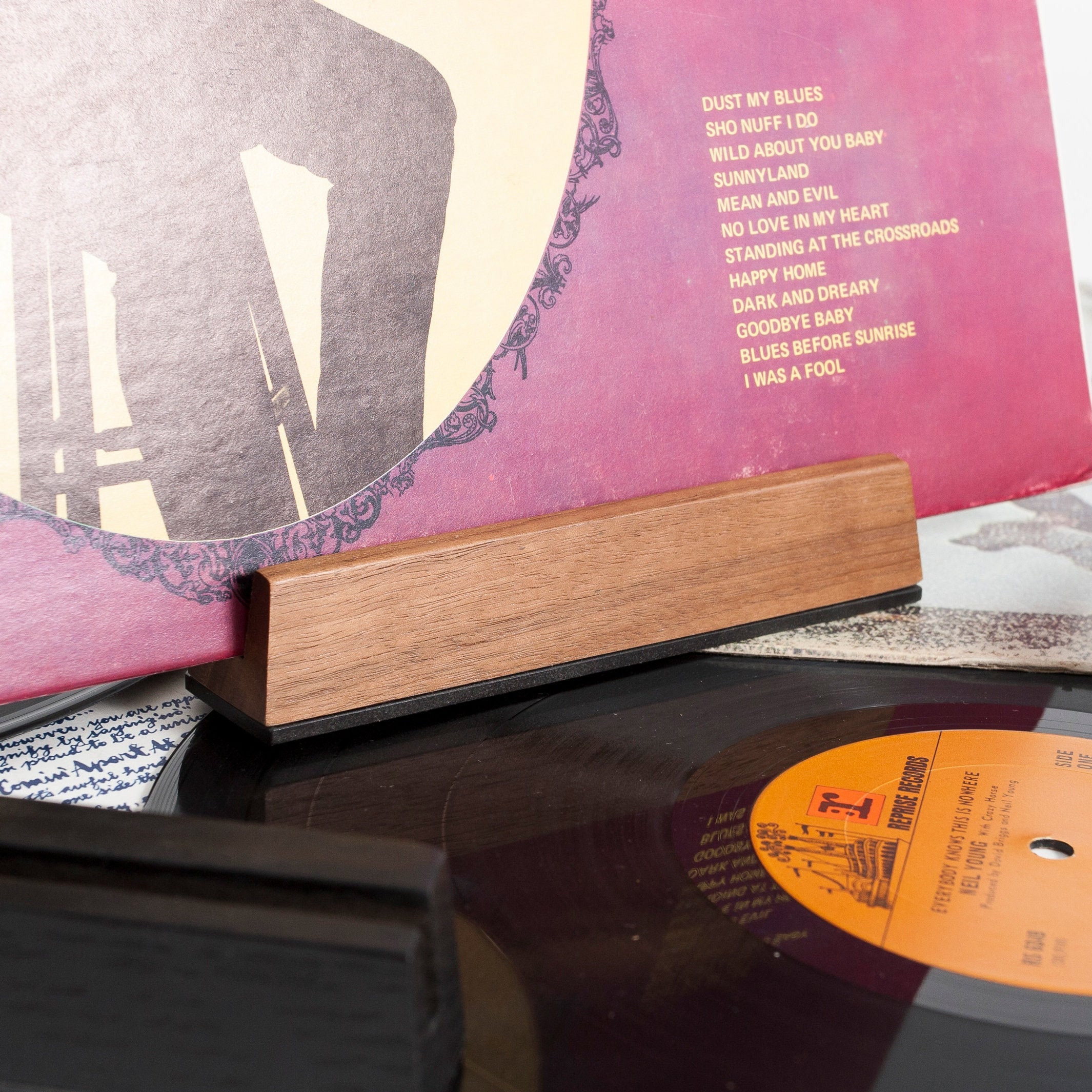 MyGift Burnt Solid Wood Record Holder, Rustic Vinyl Album Organizer Storage Crate