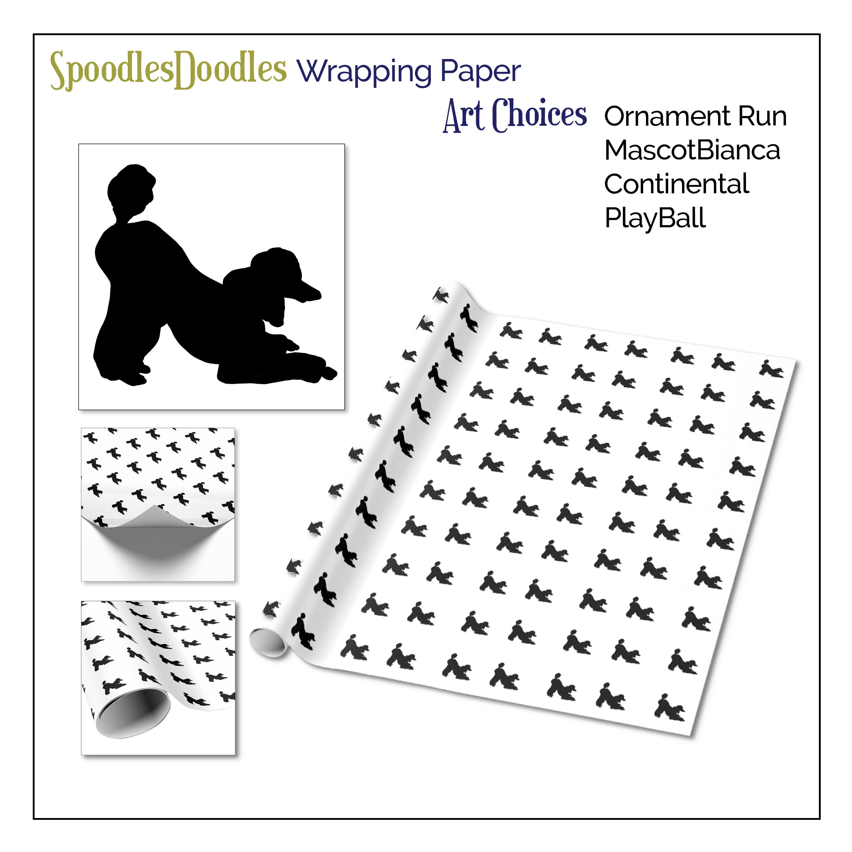 Standard Poodle Holiday WRAPPING PAPER Holiday Gifts Etsy