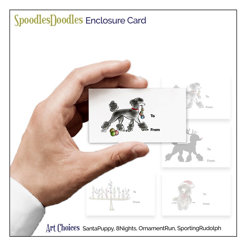 Standard Poodle Menorah ToFrom ENCLOSURE CARDS\u2022\u2022 Holiday gifts