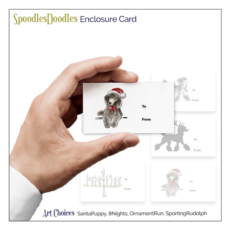 Standard Poodle Menorah ToFrom ENCLOSURE CARDS\u2022\u2022 Holiday gifts