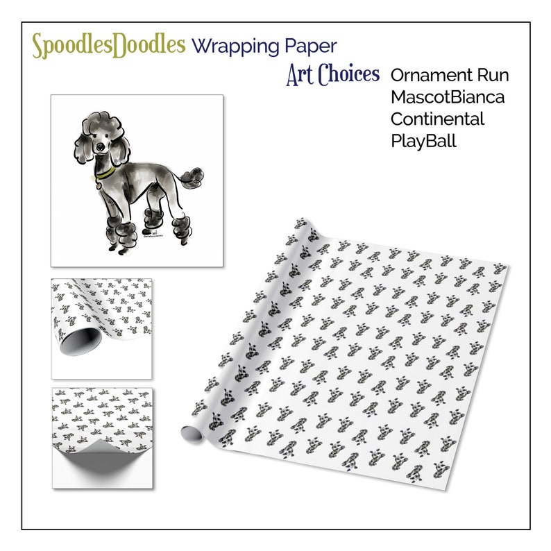 Standard Poodle Holiday WRAPPING PAPER Holiday Gifts Etsy