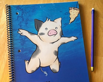 Notebook 70 Sheet College Ruled with Microperf Cute Little Pig Piggy Notebook Nirvana Nevermind Sukoshi Buta
