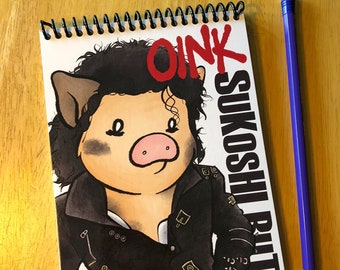 Notepad 5"x7" 70 Sheet College Ruled with Microperf Cute Little Pig Piggy Notepad OINK Sukoshi Buta