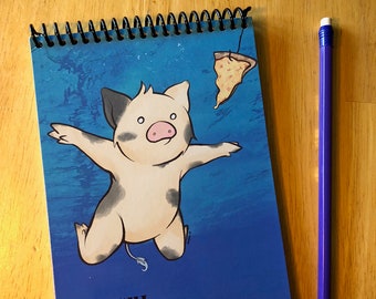 Notepad 5"x7" 70 Sheet College Ruled with Microperf Cute Little Pig Piggy Notepad Nirvana Nevermind Sukoshi Buta