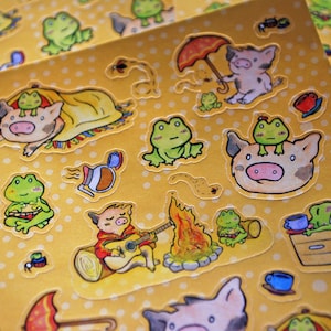Cute Little Pig Japanese Kawaii Style Piggy Sticker Sheet