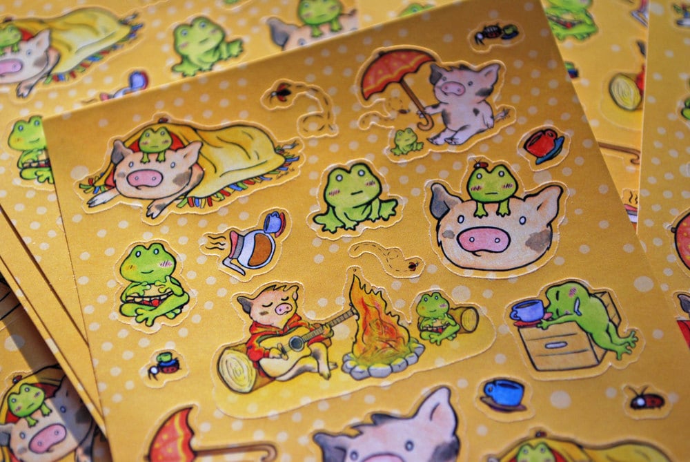 Cute Little Pig Japanese Kawaii Style Piggy Sticker Sheet Etsy