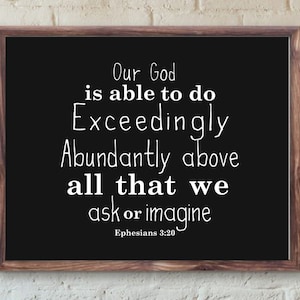 Ephesians 3:20 digital print Wall Art Bible Verse Art Printable Wall Decor Scripture Christian