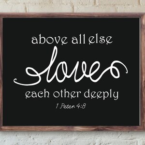 1 Peter 4:8 Wall Art Bible Verse Art Printable Wall Decor Scripture Christian
