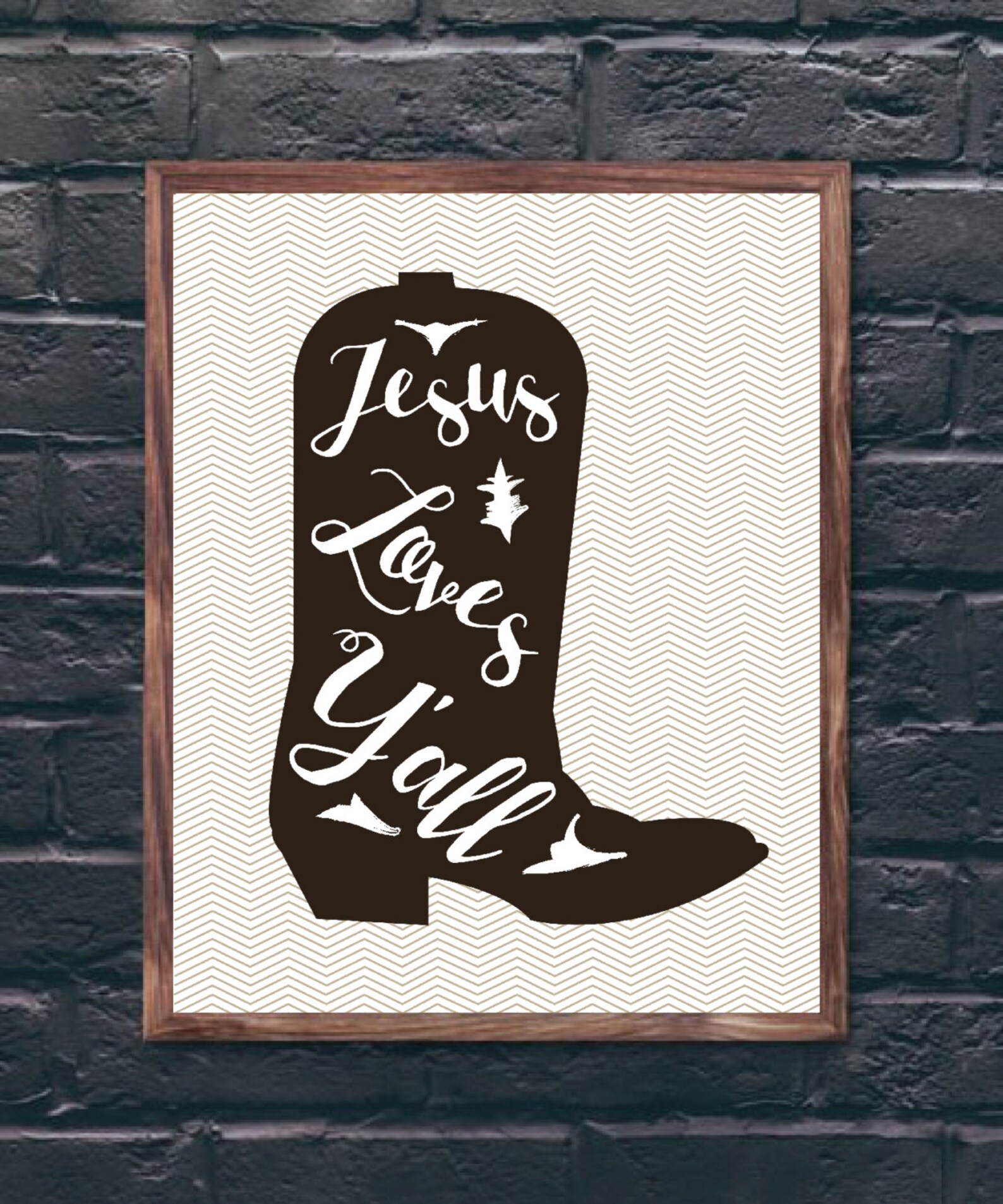 Christian Cowboy boot scripture Bible verse art print Etsy