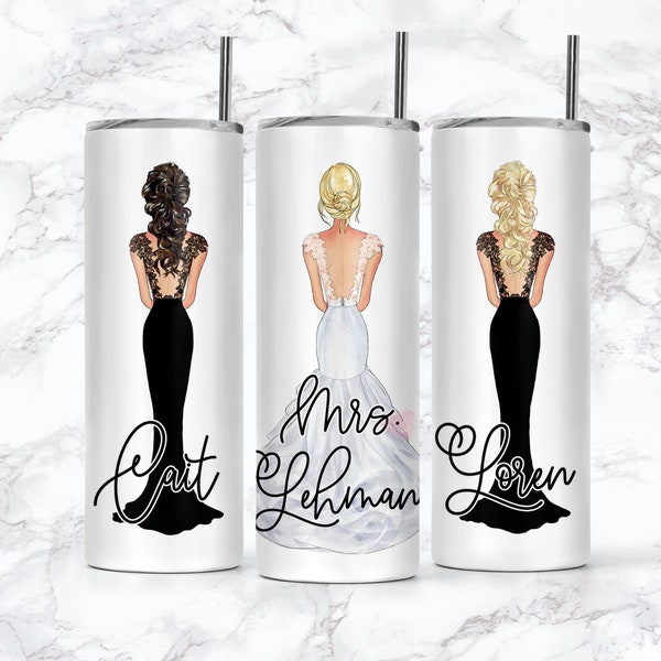 Bridesmaid Proposal Tumbler, Bridal Party Gift, Bridesmaid Gift, Bachelorette Tumbler, Bridesmaid Portrait Tumbler, Custom Skinny Cup,