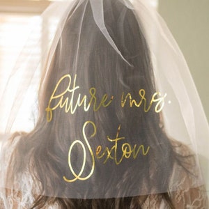 Bachelorette Veil - Bridal Shower Veil - Future Mrs Veil - Engagement Gift - Bride to be - Bachelorette Party Gift - Personalized Mrs. Veil