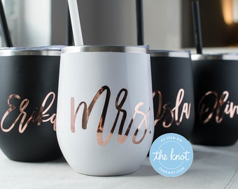 Bachelorette Tumblers, Bridesmaid Proposal Tumbler - Bridesmaid Gift - Bridesmaid Party Cup - Bridal Party Gifts - Stemless Wine Tumblers