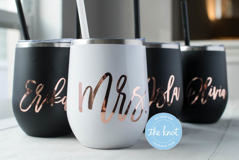 Bachelorette Tumblers, Bridesmaid Proposal Tumbler - Bridesmaid Gift - Bridesmaid Party Cup - Bridal Party Gifts - Stemless Wine Tumblers 