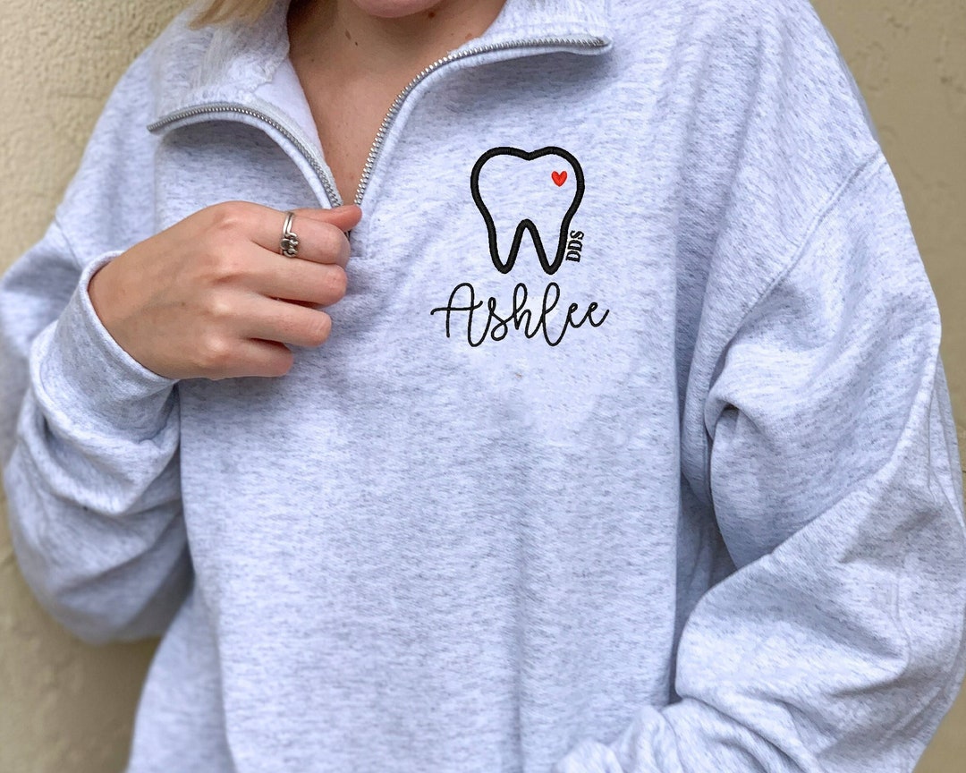 Dentist Quarter Zip Sweatshirt, Dental Assistant Sweater, Personalized